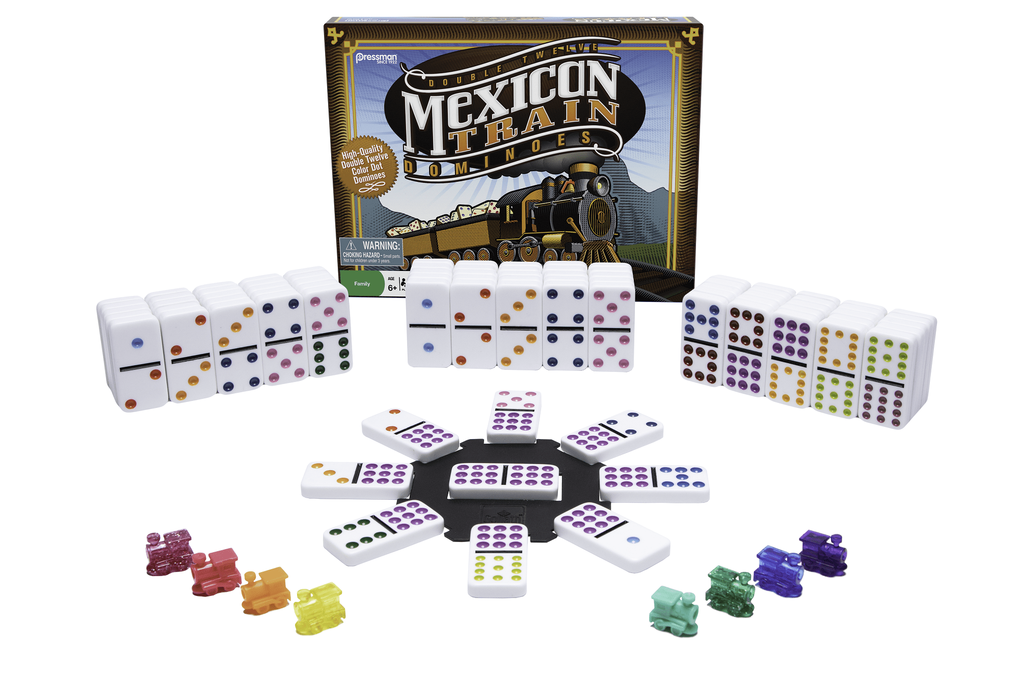Pressman Mexican Train Dominoes Beautiful HighQuality Color Dot