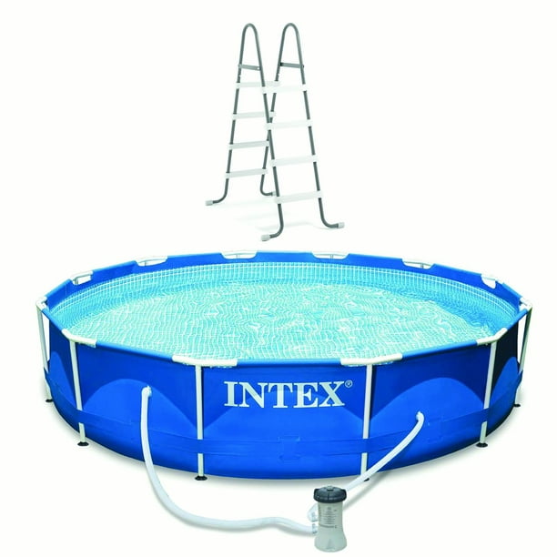 Minimalist Intex Steel Frame Above Ground Swimming Pool Ladder for Large Space