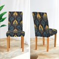 thumbnail image 3 of Yayeee 4 Pack Dining Chair Covers Stretch Parson Chairs Slipcovers Seat Protector, Navy Blue Art Pattern, 3 of 6