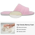 thumbnail image 4 of Litfun Open Toe Slippers for Women Comfort Terry Cloth House Slippers Memory Foam Slide Slippers, Pink, 4 of 7