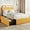 Yellow, variant on Twin Szie Upholstered Bed Frame with Storage Headboard,Teddy Fleece Platform Bed w/Channel Tufted Headboard &Wooden Slats Support,No Box Spring Needed, for Bedroom