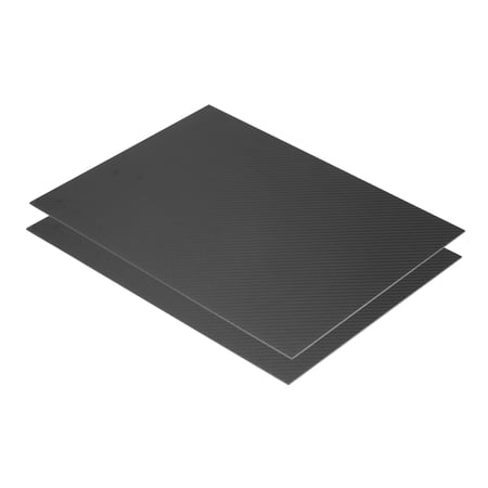 Uxcell 2Pcs 3K Carbon Fiber Plate Panel Sheets, 400 x 300 x 2mm Carbon Fiber Board Plate Flexible for RC Aircraft Auto Parts