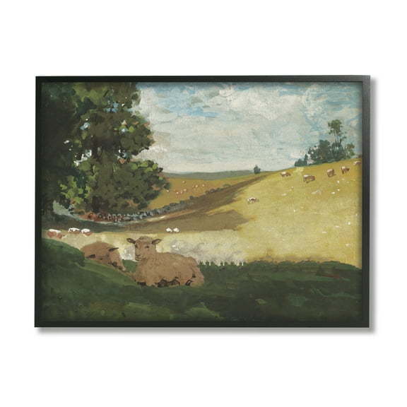 Stupell Warm Afternoon Winslow Homer Classic Landscape Painting Black Framed Art Print Wall Art