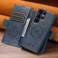 thumbnail image 2 of Dteck Magnetic Wallet Case for Samsung Galaxy S25 Ultra, Shockproof PU Leather TPU Wireless Charging Card & Cash Slots Anti-Scratch Rugged Protection Case, Blue, 2 of 12