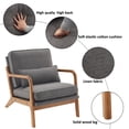 thumbnail image 2 of Aukfa Modern Accent Chair w/ Lumbar Pillow for Living Room, Mid Century, Wood Frame, Linen, Gray, 2 of 17