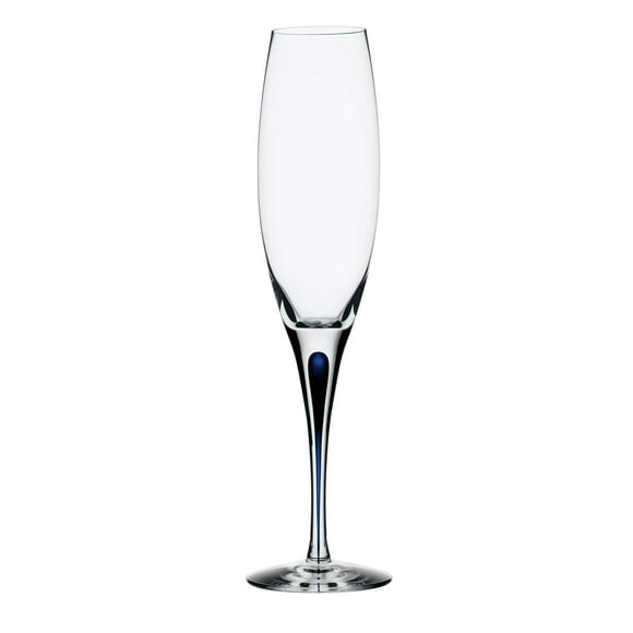 Orrefors Intermezzo 7 Ounce Champagne Flute, 1 Count (Pack of 1), Clear/Blue