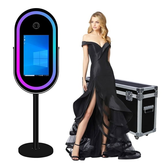 WideMeet Mirror Photo Booth with 21.5''LCD Touch Screen Portable Magic Selfie for Wedding Party