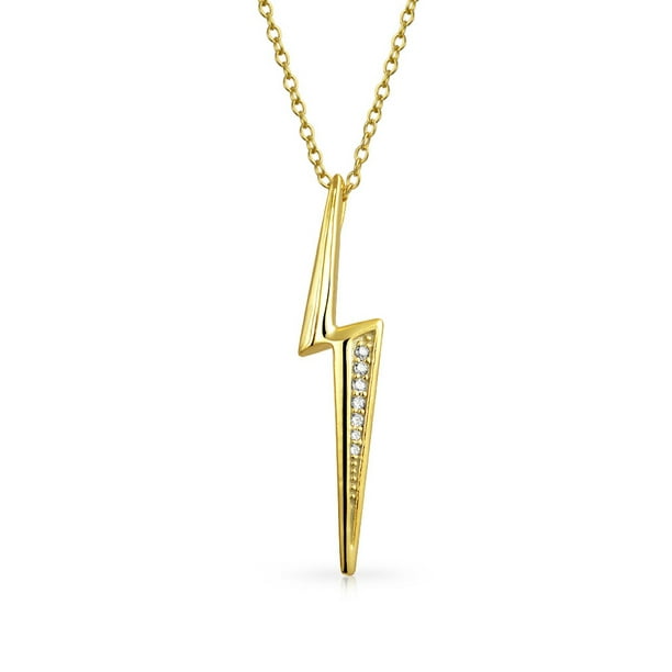 Bling Jewelry Gold Plated Cz Lightning Bolt - Lightning Bolt Pendant Gold Bling Jewelry Gold Plated Cz Lightning Bolt - Lightning Bolt Pendant Gold