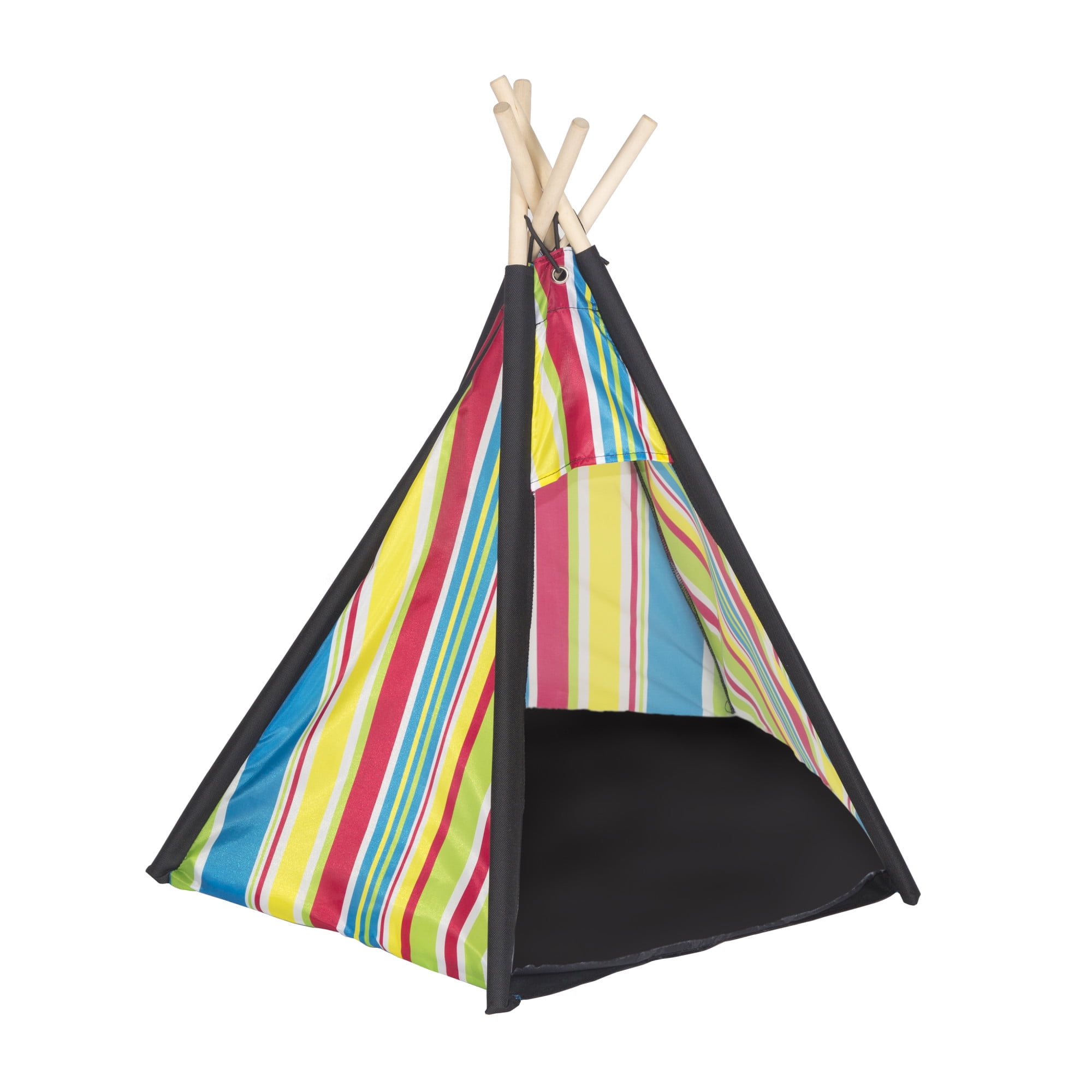 Pacific Play Tents Cozy Pet Teepee Dog Tent House Small Wood Green Yellow All Lifestages