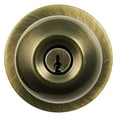Hyper Tough Keyed Entry BallStyle Doorknob, Antique Brass Finish