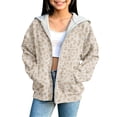 thumbnail image 4 of Girls' Zip Up Hoodies Casual Leopard Long Sleeve Hooded Outerwear Jackets with Pockets, 4 of 5