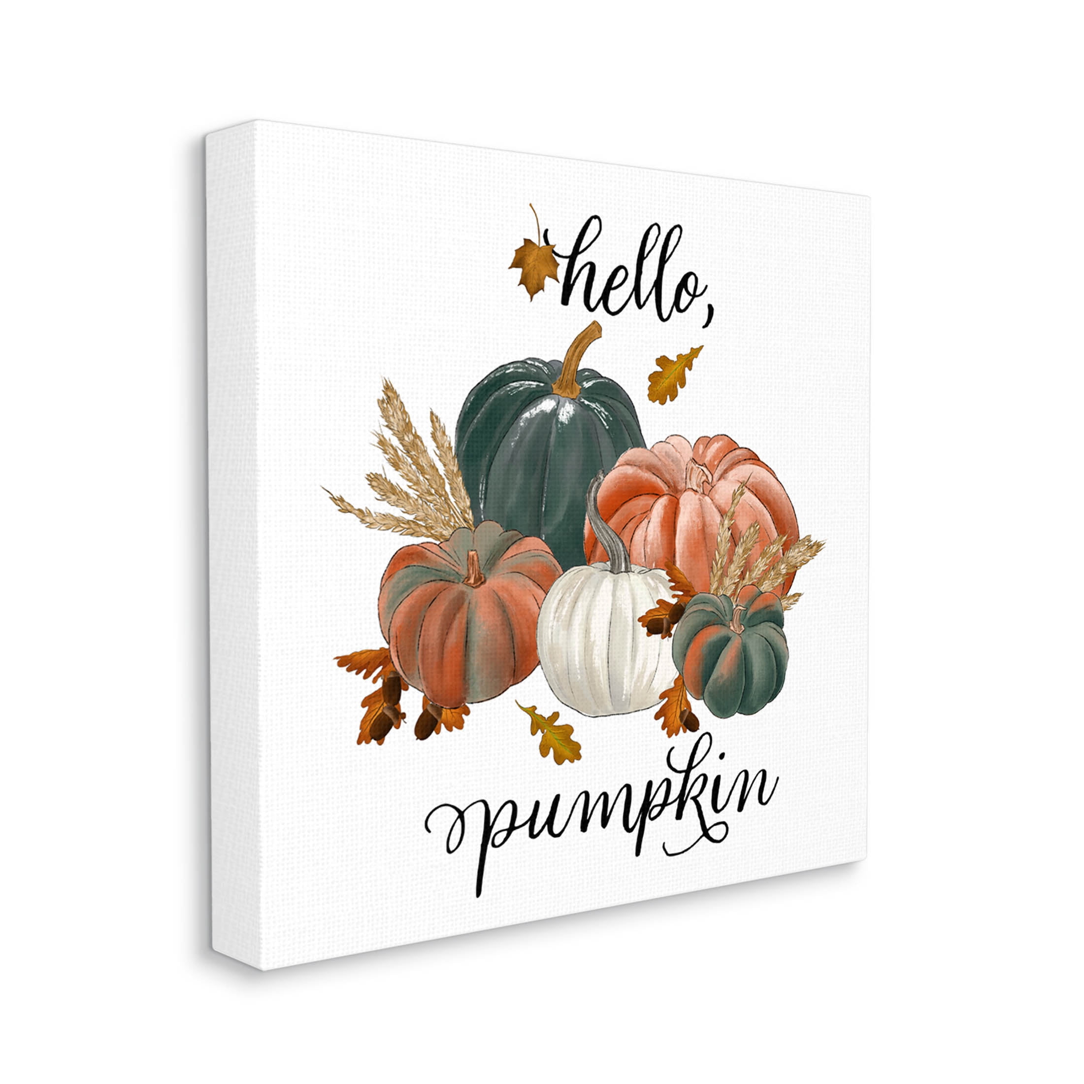 Stupell Industries Hello Pumpkin Fall Harvest Graphic Art Gallery Wrapped Canvas Print Wall Art, Design by The Saturday Evening Post