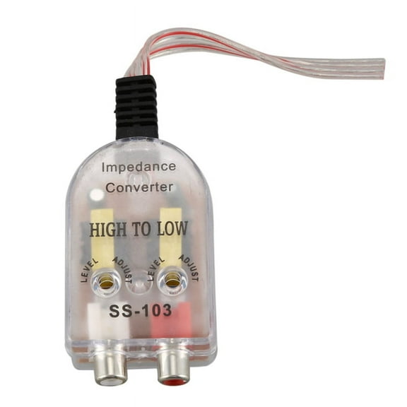 1 x Car High to Low Impedance Converter-Clear, Silver Tone