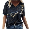 thumbnail image 1 of ICHUANYI Clearance Women's Casual Round-Neck Valentine's Day Printed T-Shirt Loose Short Sleeve Tops Blouse(Navy, XL) ICHUANYI WER2023081012253, 1 of 3