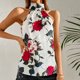 thumbnail image 5 of Moda para mujer Verano Impresión Halterneck Collar Tank Tops Sin mangas Hombro con fugas Chaleco Camiseta Top Pompotops lopia993532, 5 of 9