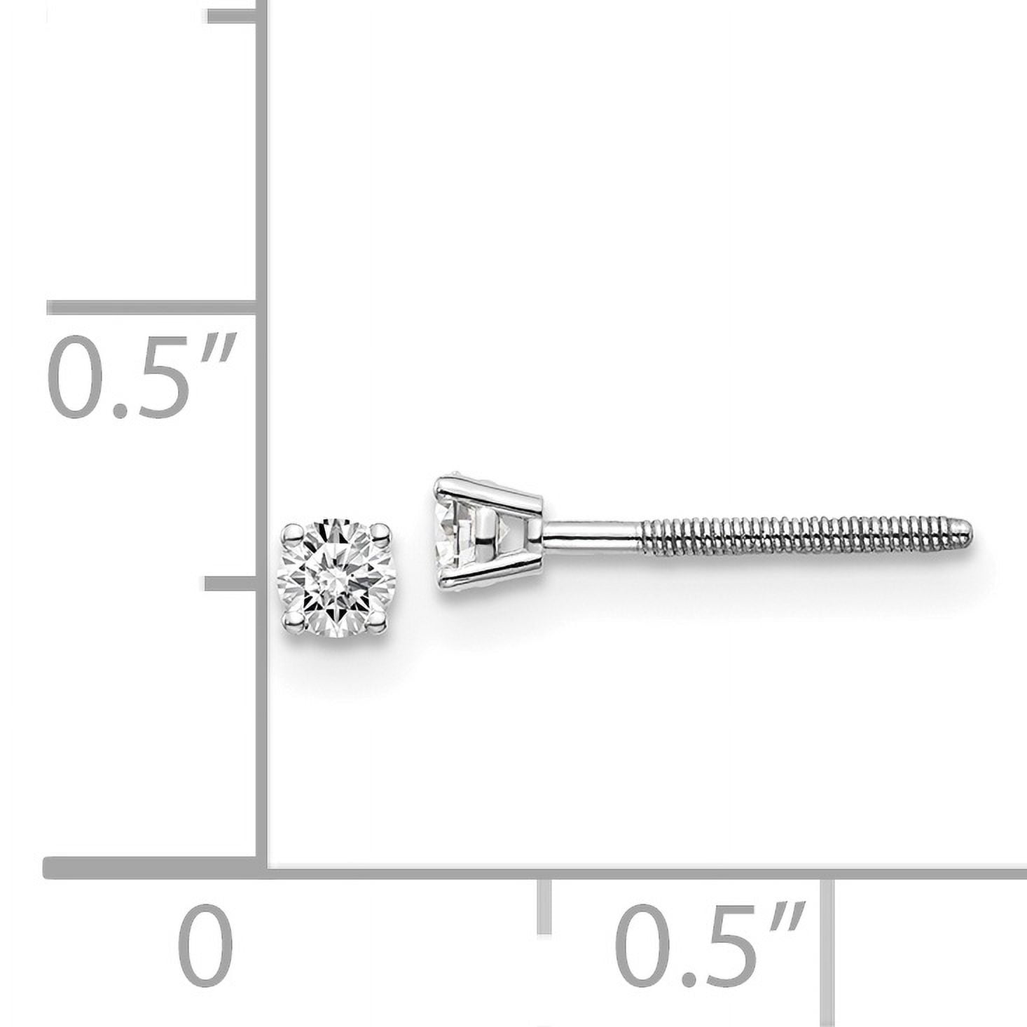 14K White Gold .15ct SI3 G-I Diamond Stud Thread On and Off Post Earrings