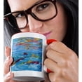 thumbnail image 2 of 3drose, Playful Pink Porpoises, Mermaids Swim with the Dolphins, 11oz Two-tone Red Mug, 2 of 6