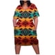 thumbnail image 2 of ICHUANYI Clearance Plus Size Dress For Women V Neck Summer Casual Sundresses Pocket Knee Short Sleeve With Pockets(Orange, XL) ICHUANYI WER2023081001779, 2 of 5