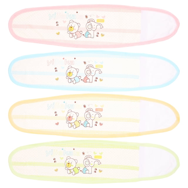 4 piezas de algodón cordón umbilical banda de vientre infantil dibujos animados suave cinturón de ombligo recién nacido