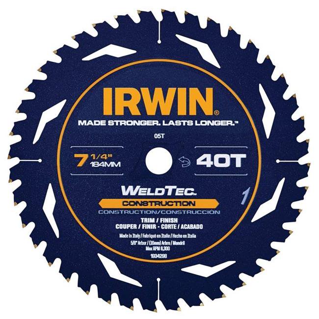 IRWIN 1934298 40Teeth Circular Saw Blade,Wood Cutting