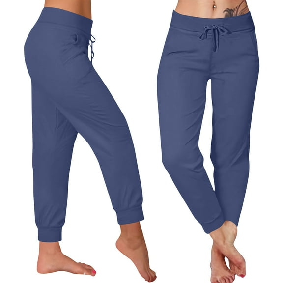 AGWOLF Womens Athletic Joggers Barrel Elastic Drawstring Waist Lounge Sweatpants Sports Workout Yoga Pants