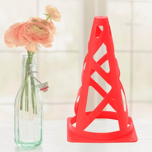 OULII 6 Pcs Cônes d'Entraînement Rouges Marqueurs Sportifs en Plastique pour Exercices d'Agilité et Amélioration du Travail des Pieds