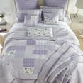 thumbnail image 6 of Donna Sharp Lavender Rose Pieced Cotton Quilted Square Decorative Throw Pillow, 6 of 7