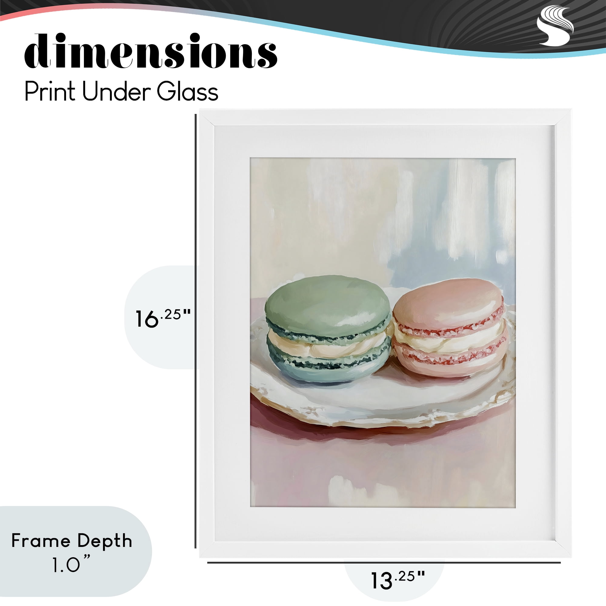 Stupell Industries Pastel Macarons on Plate White Framed Print Under Glass, design by The Prints Vibe