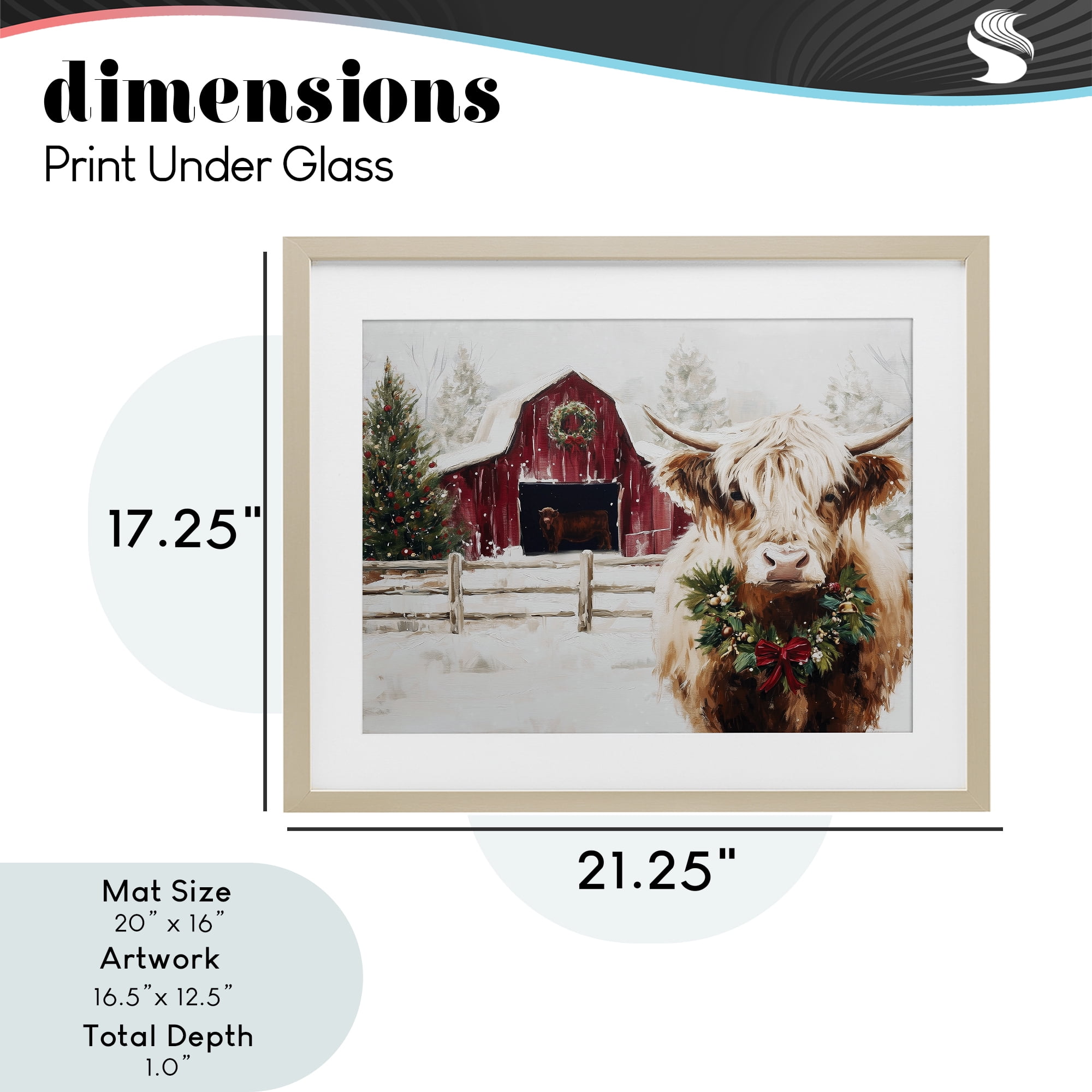 Stupell Industries Snowy Farm Scene Cattle Birch Framed Print Under Glass, design by Acorn & Ivory Designs