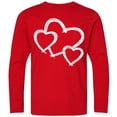 thumbnail image 3 of Inktastic Three White Hearts Long Sleeve Youth T-Shirt, 3 of 5