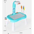 thumbnail image 2 of Learning Toys Blocks Toys Creative Toys Kids Arts Crafts Cartoon Animal Inflatable LED Projector Painting Drawing Table Kids Toy BLUE SET01, 2 of 8