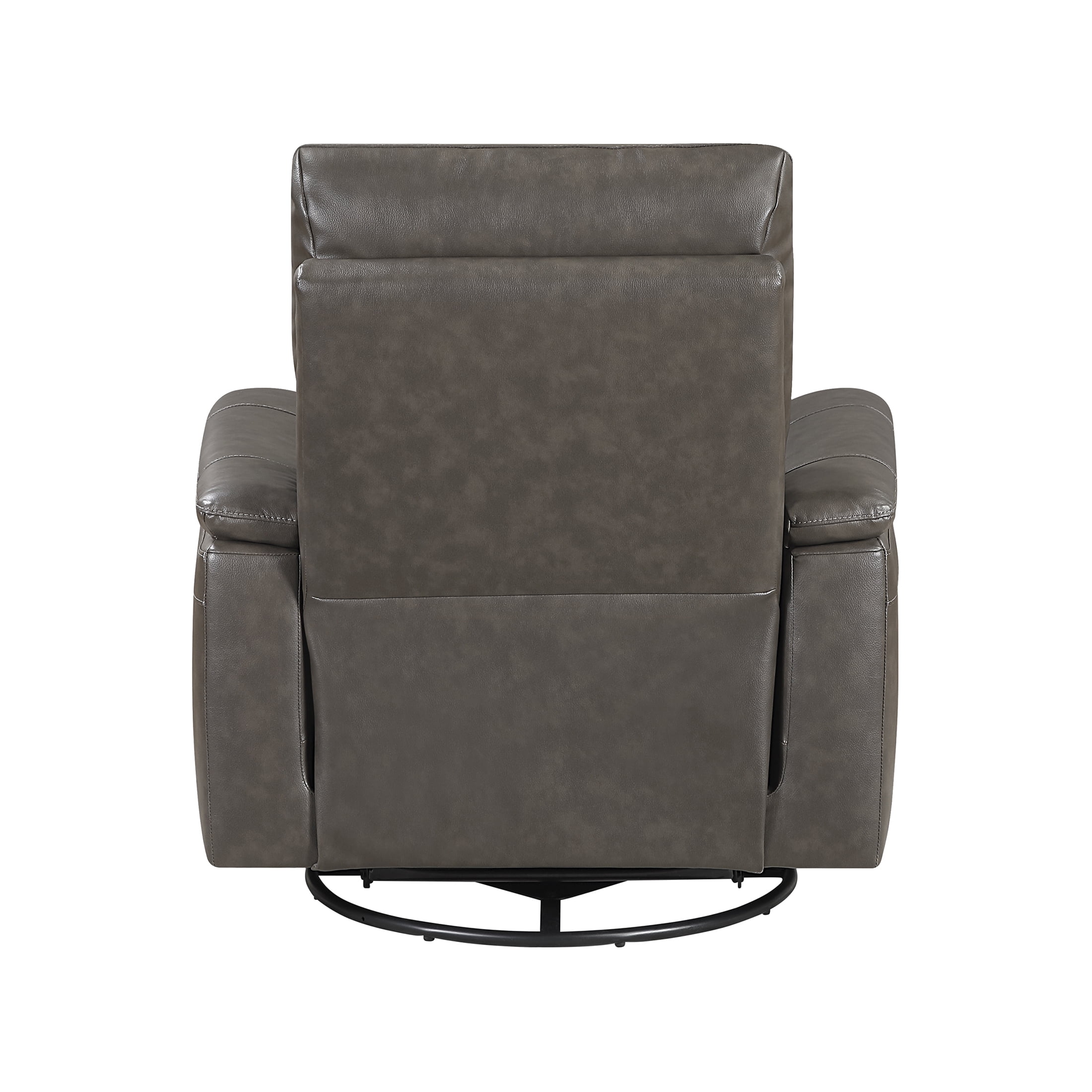 OakvillePark Wildfern Leather Match Swivel Glider Reclining Chair, Dark Brown