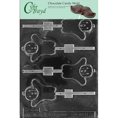 Cybrtrayd Life of the Party H057 Halloween Pumpkin Head Ghost Pop Chocolate Candy Mold in Sealed Protective Poly Bag Imprinted with Copyrighted Cybrtrayd Molding