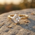 thumbnail image 6 of Rosec Jewels Lab Grown Diamond Solitaire Engagement Ring 3 Carat - IGI Certified - Princess Cut Diamond Ring - E-VS1 Grade, 18K Yellow Gold, US 7.00, 6 of 8
