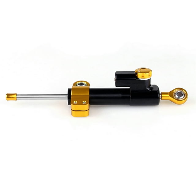 Universal Motorcycle CNC Adjustable Steering Damper Stabilizer Top Black
