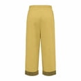 thumbnail image 7 of JJHGVB capris pants Cropped Pant Preppy Lounge Pant Elastic Waist mid-calf length Slacks women's capris Wide Leg capri lounge pants Lounge Slacks pantalones capri Drawstring Pants Yellow M, 7 of 7
