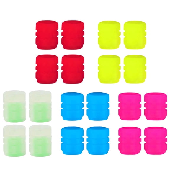 Luminous Tire Caps, Fluorescent ABS Air Covers for Car Truck SUV Motorcycle and Bike, Glow-in-the-Dark Vehicle Accessories, 16-20 Piece Set
