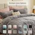thumbnail image 4 of Home Essence Apartment Leena Shaggy Faux Fur Comforter Set, King/Cal King, Grey, 4 of 13