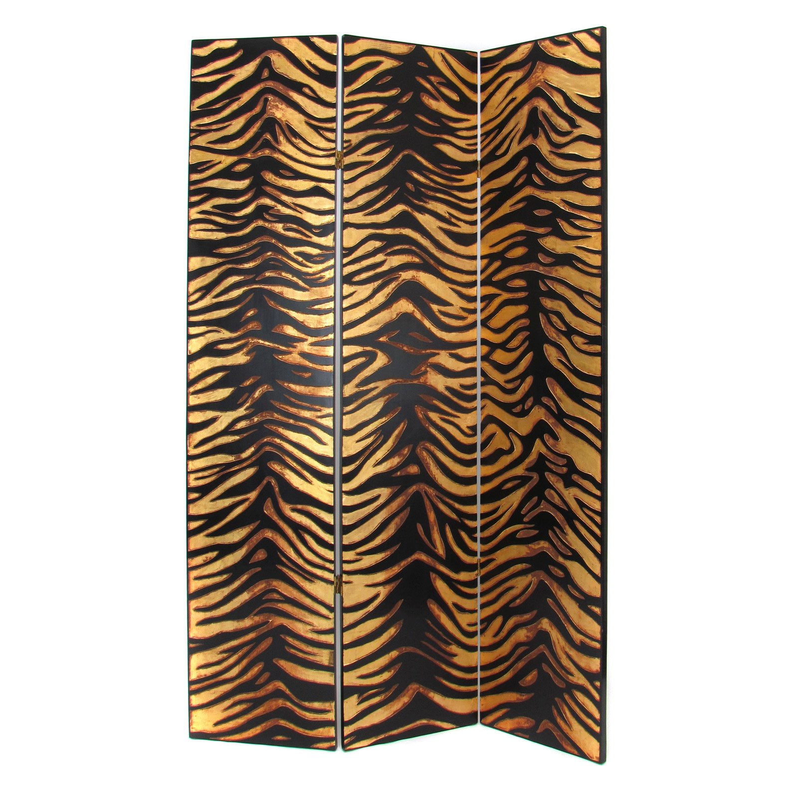 Wayborn 2302X Gold Leaf Zebra Screen Room Divider