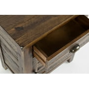 Jofran Artisans Craft Rustic Farmhouse Distressed Solid Wood Accent Table with One Door and Storage Drawer
