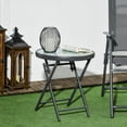 thumbnail image 2 of Outsunny Table Pliante d'Extérieur de 18 Pouces, avec Dessus en Verre Trempé, Blanc, 2 of 10