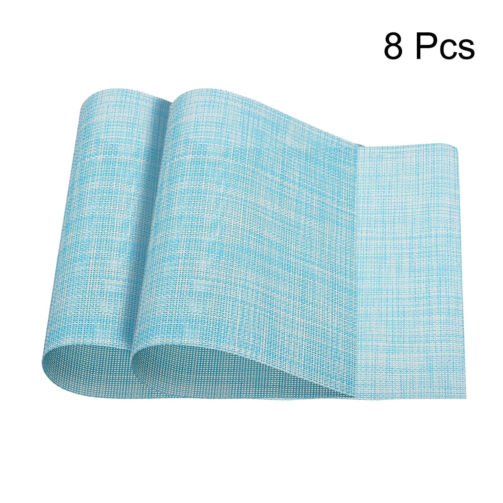 Unique Bargains Durable PVC Washable Woven Place Mat for Dining Tables and Home Use Blue 450x300mm
