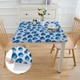 thumbnail image 2 of HAOXIT Square Tablecloth,Stain Wrinkle Resistant ,for Kitchen Party Decor(White Blue) 36*36, 2 of 8