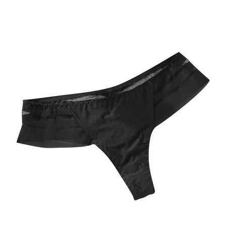 Thongs Panties for Women Clearance!Tbopshirt Womens Thongs Briefs Traceless Ice Silk T-back Briefs Metal Buckle Ventilate Underpants Women s Hipsters Underwear Big Holiday Savings Deals