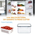 thumbnail image 5 of EGNMCR Storage Bins, Storage Containers 4 In 1 Food Storage Container Produce Containers For Fridge Household Transparent Plastic Food Storage Box-Including Basket Refrigerator Freshness, 5 of 5