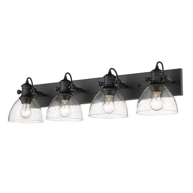 Golden Lighting 3118-BA4 BLK-SD Hines 4 Light Bath Vanity, Matte Black