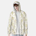 thumbnail image 2 of Balery White And Gold Geometry Sudadera ligera de manga larga con capucha y protección solar UPF 50+ para hombre y mujer, ideal para pesca y running-XX-Large, 2 of 6