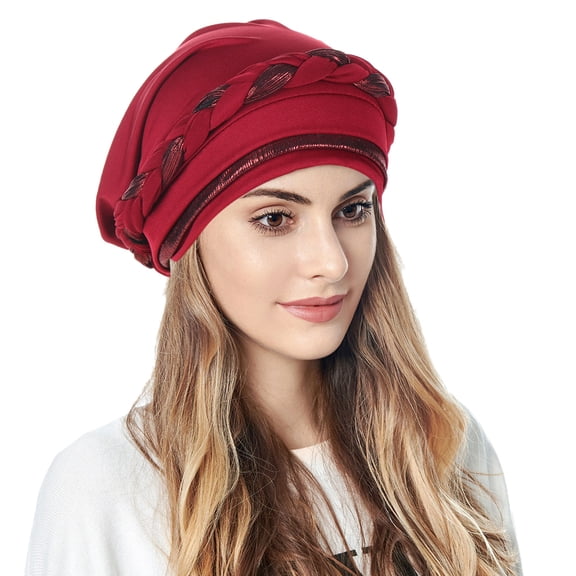 HNMKIU Stylish Women's Braided Turban Hat and Headwrap Scarf Cover for Fashionable Hair ,One Size