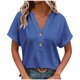 thumbnail image 3 of Ropa para mujer,Camiseta de cuello en V para mujer, informal, de manga corta, de poliéster suave, ideal para el hogar y el uso diario, sopatenor, 3 of 9