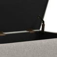 thumbnail image 6 of Rebecca 36 inch Wide Rectangular Coffee Table Storage Ottoman with Lift Up Lid in Cloud Grey Polyester Linen-Look, 6 of 8